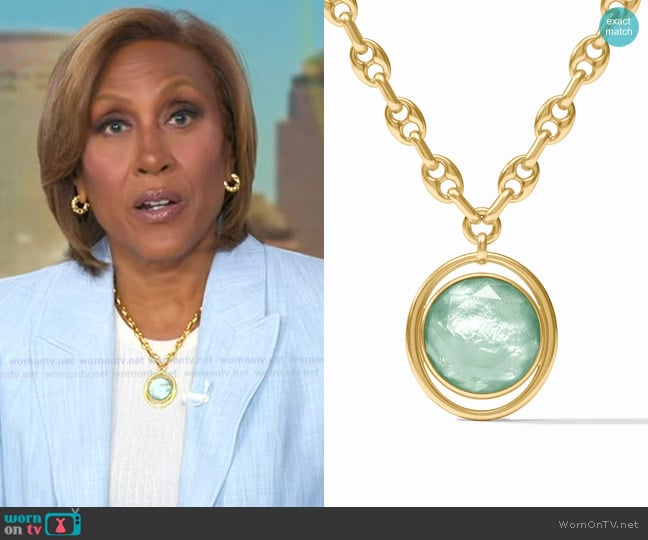 Robin’s blue marine pendant necklace on GMA