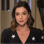 Julie's back star print v-neck dress on NBC News Daily