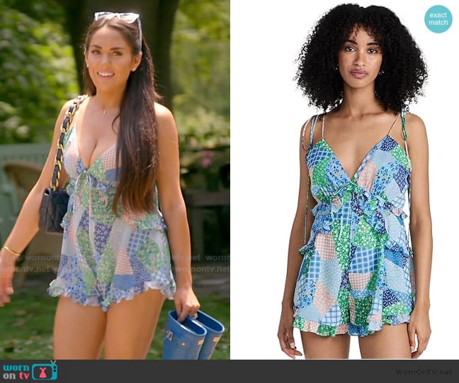  Juniper Romper For Love and Lemons worn by Rosie DiMare on The Real Housewives of Rhode Island
