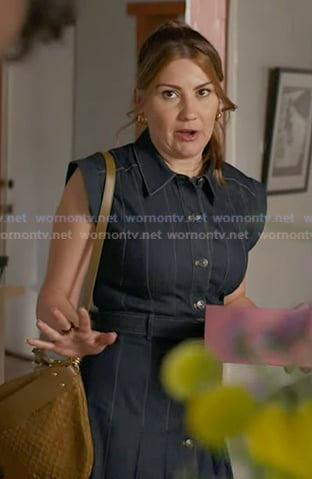 Kameron's belted denim dress on 9-1-1