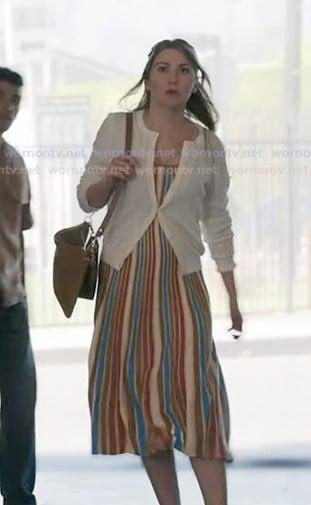 Kameron's multicolor stripe dress on 9-1-1
