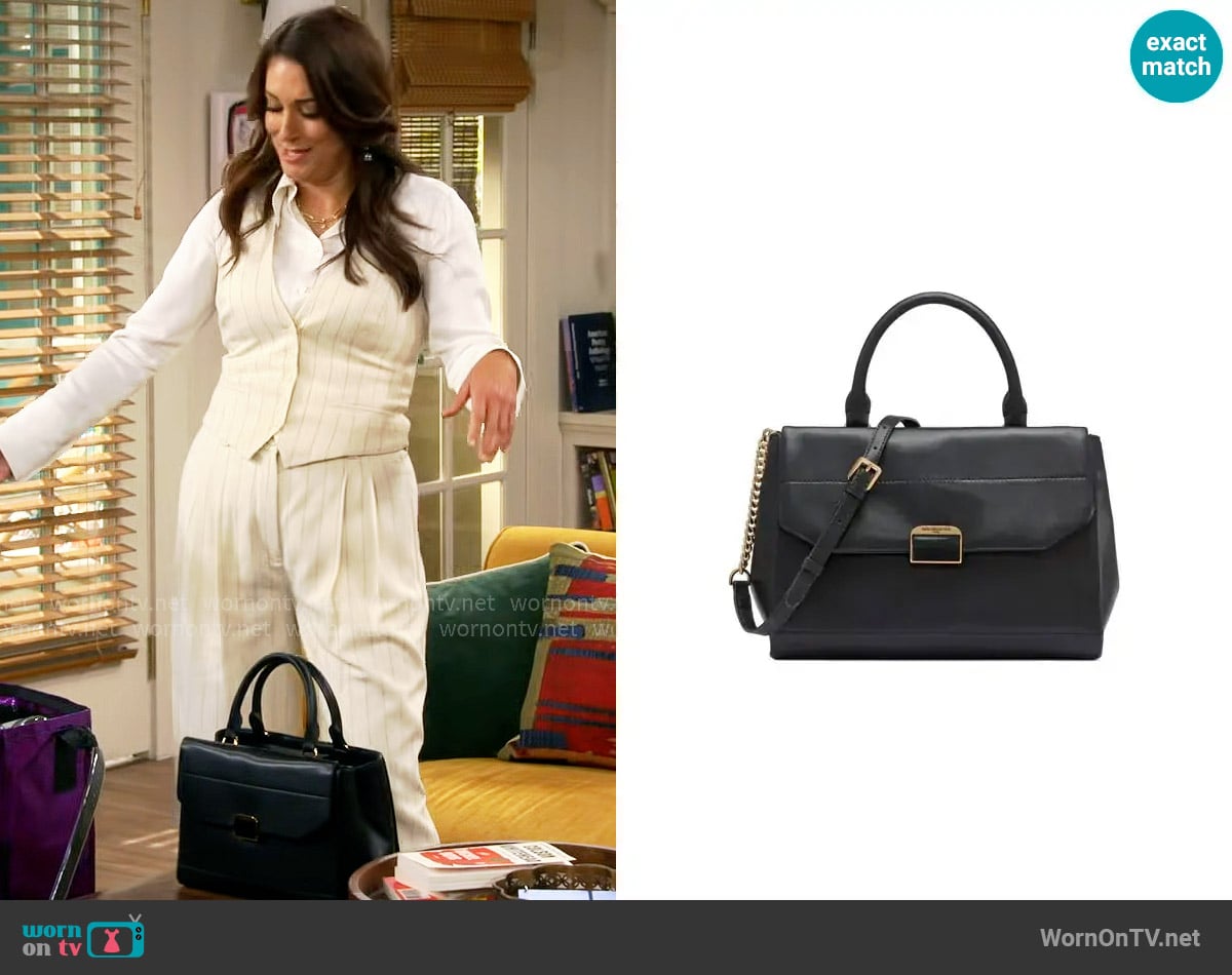Karl Lagerfield Paris Liana Satchel worn by Lisa Chatsworth (Angelique Cabral) on The Neighborhood