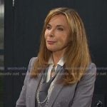 Kate’s grey embellished blazer and pants on Days of our Lives