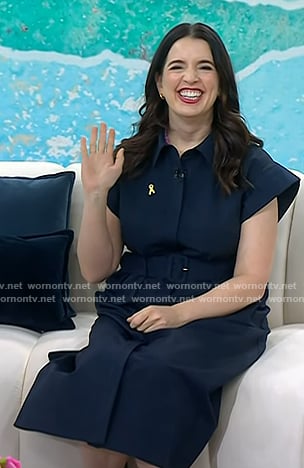 Kate Bowler’s navy belted dress on Today