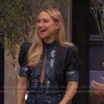Kate Hudson's blue embellished crop top on Live with Kelly and Mark