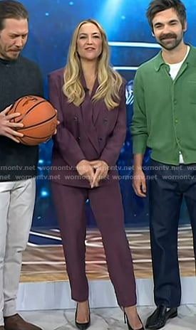 Kate Hudson’s purple double breasted blazer and pants on Today
