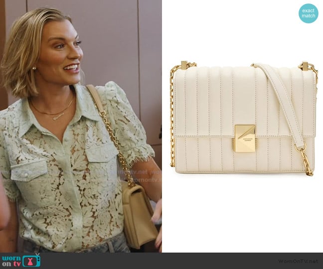 Kate Spade Deco Leather Flap Chain Crossbody bag worn by Lindsay Hubbard on Summer House