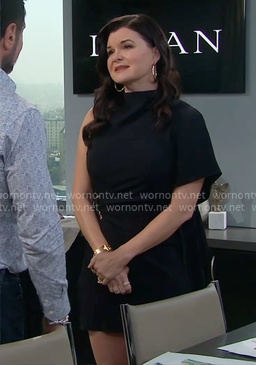 Katie’s black asymmetric mini dress on The Bold and the Beautiful