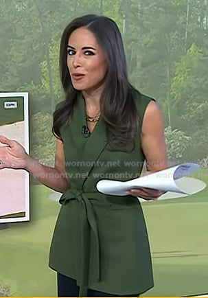 Kaylee's green sleeveless wrap jacket on Today
