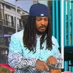 Keith Lee’s blue monogram print shirt on Tamron Hall Show