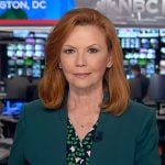 Kelly O’Donnell’s floral print top and green collarless blazer on Today