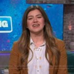 Kelly’s floral and stripe print shirt on The Kelly Clarkson Show