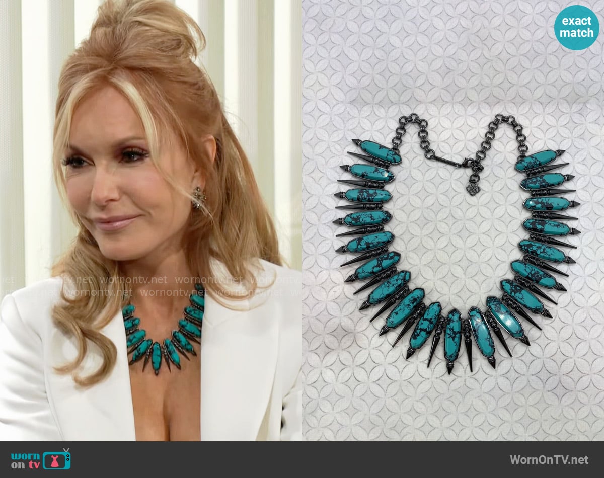 Kendra Scott Gwendolyn Necklace in Variegated Teal worn by Lauren Fenmore (Tracey Bregman) on The Young and the Restless