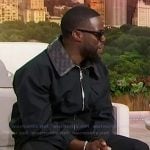 Kevin Hart's black jacket with leather collar on Sherri