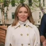 Kit's ivory double breasted cape on Access Hollywood