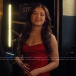 Kitty's red satin dress on XO Kitty