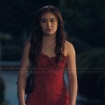 Kitty’s red polka dot print mini dress on XO Kitty