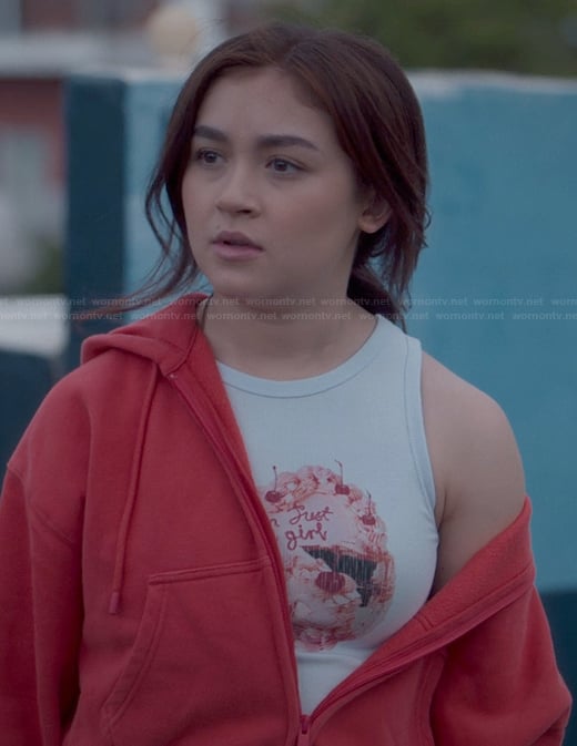 Kitty's floral tank on XO Kitty