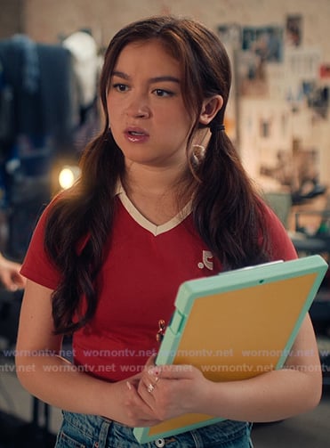 Kitty's red collared top on XO Kitty