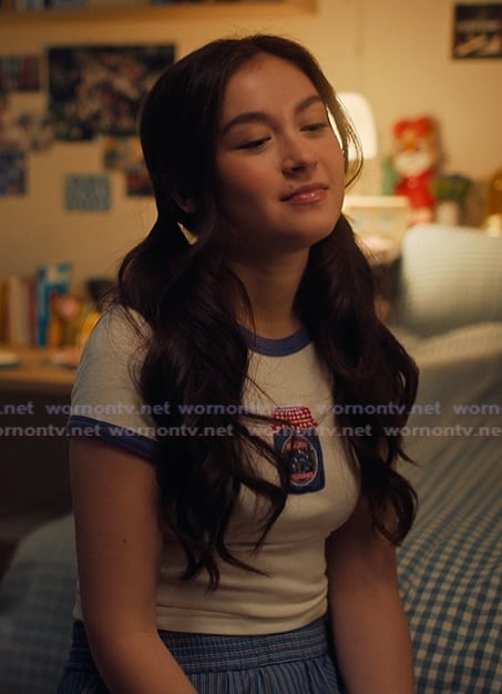 Kity's white ringer tee on XO Kitty