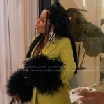 Kimberly’s yellow feather cuff blazer on The Real Housewives of Atlanta