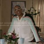 Hen's stripe knit cardigan on 9-1-1