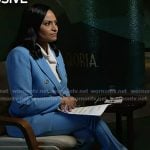 Kristen’s blue blazer and pants on Today