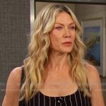 Krsiten’s black pinstripe dress on Days of our Lives