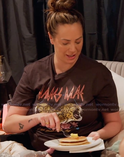 Kristen's black graphic tee on The Valley