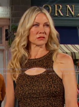 Kristen’s leopard cutout dress on Days of our Lives