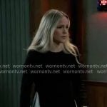 Lulu's black and white layered sweater and dress on General Hospital