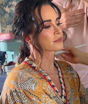 Kyle’s orange cheetah print robe on The Real Housewives of Beverly Hills
