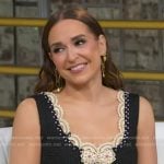 Jessica Vosk’s black lace trim embellished dress on Good Morning America