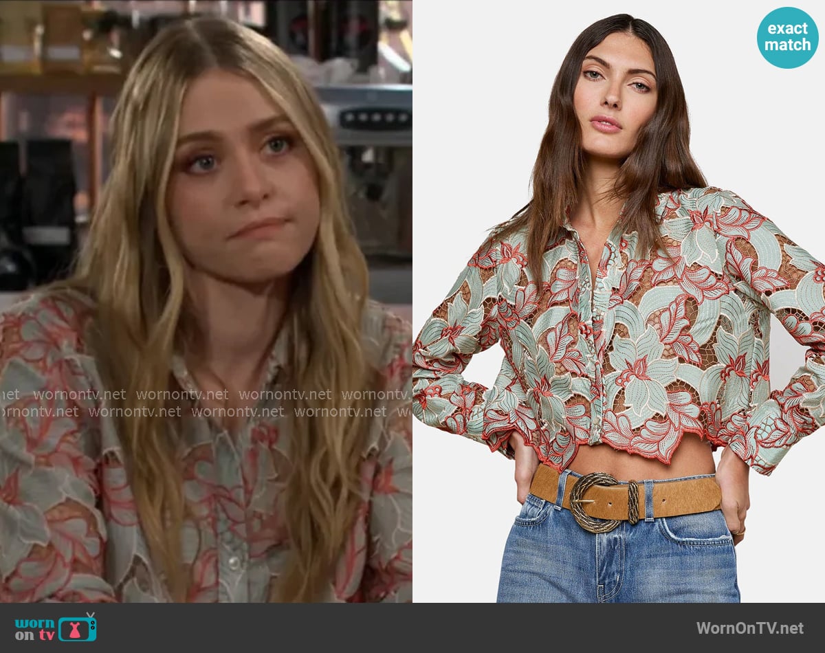 L'Agence Akemi Shirt worn by Claire Grace (Hayley Erin) on The Young and the Restless