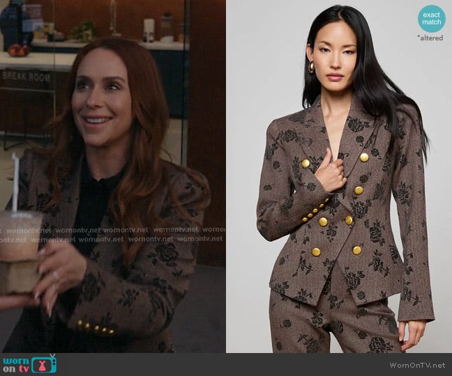 Maddie’s brown floral blazer on 9-1-1