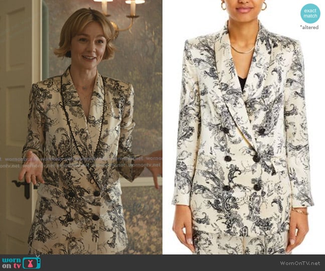 L'Agence Jayda Silk Paisley Blazer worn by Lindsay Crane-Martín (Carey Mulligan) on Beef
