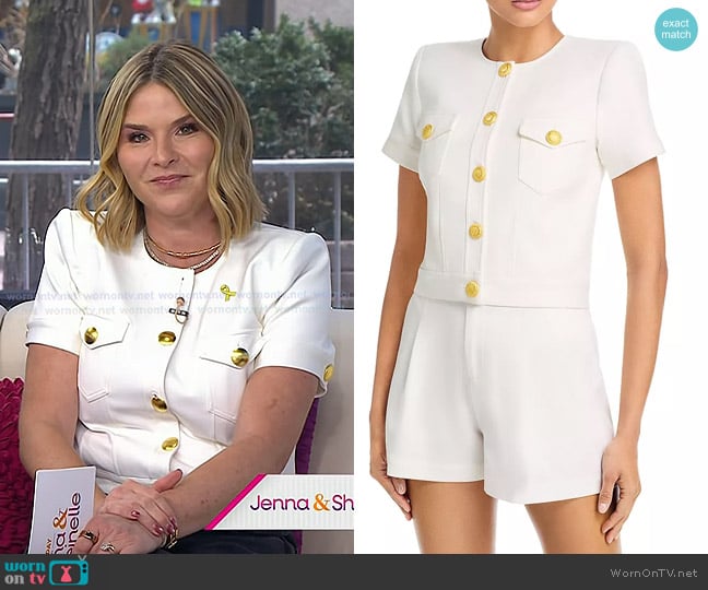 Jenna’s white short sleeve jacket on Today Jenna’s white short sleeve jacket on Today