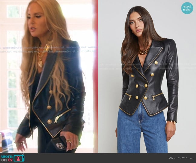 L'Agence Ottilie Leather Blazer worn by Rachel Zoe on The Real Housewives of Beverly Hills
