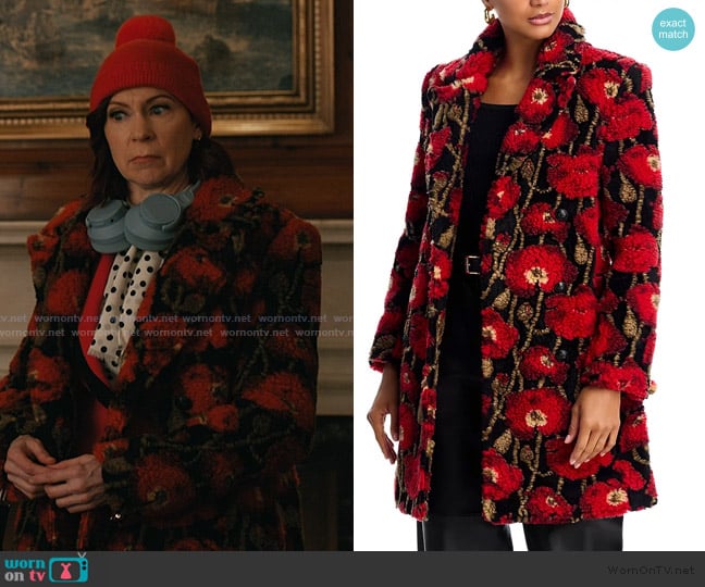 Elsbeth’s floral sherpa coat on Elsbeth