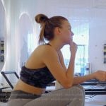 Lala's gray textured leggings on The Valley