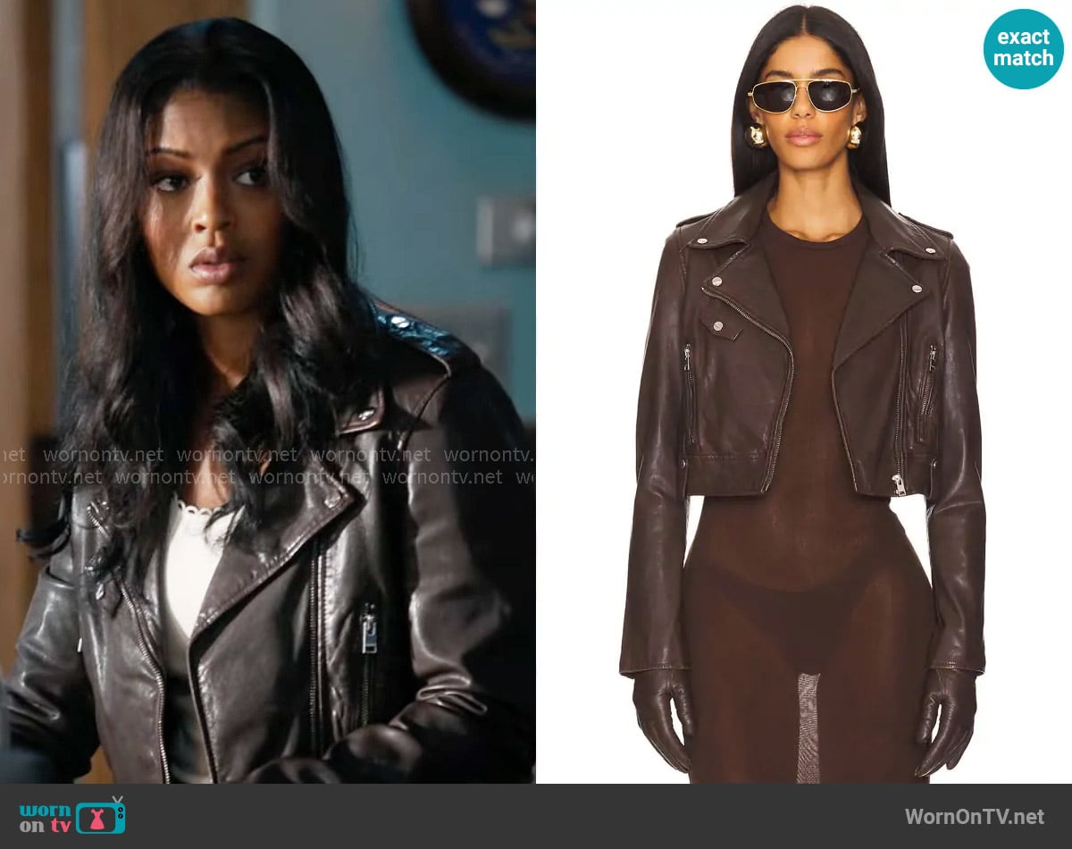 LaMarque Ciara Biker Jacket worn by Daphne (Javicia Leslie) on High Potential