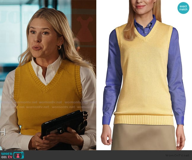 Lands End School Uniform Cotton Modal Sweater Vest worn by Gwen (Sarah Wright) on Matlock