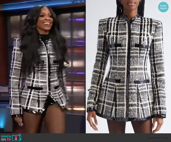LaQuan Smith Long Sleeve Tailored Minidress worn by Ari Lennox on The Kelly Clarkson Show