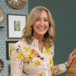 Lara’s white floral print button down blouse on Good Morning America