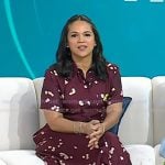 Laura’s burgundy floral print shirtdress on Today