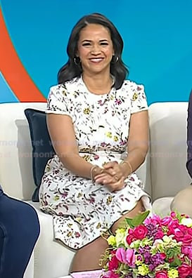 Laura’s white floral print midi dress on Today