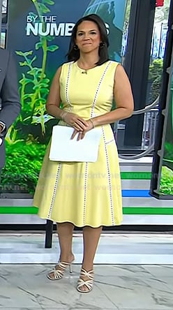 Laura's white strappy sandals on Today