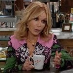 Lauren's pink and green printed dress on The Young and the Restless