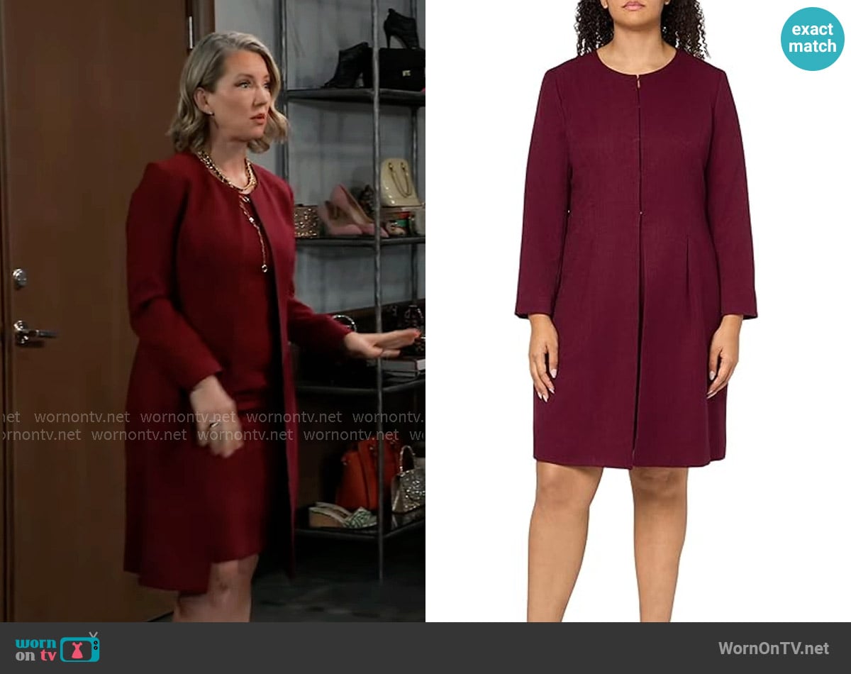 Nina’s red jacket and dress set on General Hospital Nina’s red jacket and dress set on General Hospital