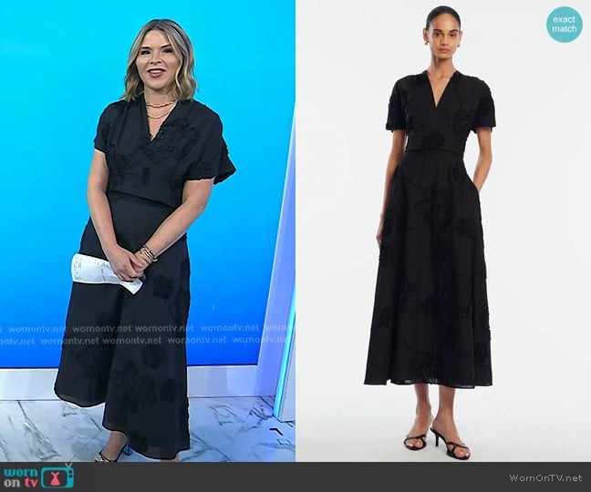 Lela Rose Ribbon Embroidered Cotton V-Neck Top worn by Jenna Bush Hager on Today